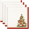 Arquiel Tovaglioli Natale Set Di 4, Tovaglioli Cedro Natale Albero Rosso Di Stoffa 100% Cotone Riutilizzabili Morbido Tovaglioli Da Tavola Perfetto Per Feste,Festival, Ristoranti(45 cm x 45 cm)
