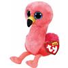 TY- Gilda Flamingo Animali, Peluche Beanie Boos-Fenicottero Occhioni Rosa e Becco Dorato Glitter-Il Morbido Pupazzo con Gli Occhi Grandi scintillanti-15 Cm-36848, Multicolore, 15cm, T36848