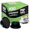 POP CAFFE' 100 Capsule Compatibili Lavazza A Modo Mio - Pop Caffè E-MIO 2 Cremoso - Gusto Intenso e Crema Densa - Miscela Corposa - Confezione Risparmio
