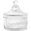 Happyupcity 1 piatto per caramelle in cristallo a forma di tenda da 300 ml, con coperchio, zuccheriera, biscotti, barile per caramelle, buffet, per casa, ufficio, scrivania, decorazione