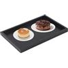 Culnflun Vassoio Da Tè in Legno Rettangolare Nero, 25 X 18 X 2cm, Vassoio Da Tè E Caffè Rettangolare in Legno Massello Adatto a Ristoranti E Case