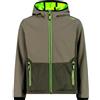 CMP - Giacca da bambino in softshell con cappuccio fisso, Olive, 104