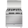 GLEM GAS U855MI6 CUCINA A GAS 80X50 5 FUOCHI CON FORNO ELETTRICO VENTILATO COLORE INOX