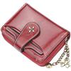 MOMEITU Portafoglio da donna retrò piccolo portafoglio Y2K carta di credito borsa cerniera doppia piega portafoglio mini portafoglio estetico in pelle portafoglio y2k, Rosso
