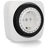 UNITEC Timer meccanico giornaliero per uso interno, forma quadrata, analogico, bianco, 15 minuti di distanza regolabile