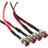 Qiilu QL00831 4 Pz 12 v 8mm Pannello LED Pilot Dash Spia Lampada Indicatore Auto Car Van(Red)