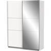 Armadio 2 ante scorrevoli ghost con specchio bianco 148x59,9x203 cm