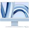Apple iMac con Chip M3 CPU 8-Core GPU 10-Core Display Retina 4.5K 24'' 8Gb di Memoria Unificata 256Gb di Archiviazione SSD Accessori in Tinta Color Azzurro