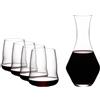 Riedel Steamless Wings Set Calici e Decanter Cabernet in Vetro - Set 5 Pezzi