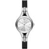 Emporio Armani Orologio da Donna, Movimento a Due Lancette, in Acciaio Inossidabile, con Cassa da 28 mm e Bracciale in Pelle o Acciaio, Nero