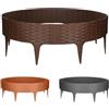 GARDENIX Bordo per aiuole in plastica, 3,9 m, effetto rattan, 5 moduli, bordo per aiuole, colore marrone, bordo flessibile per aiuole, recinzione da giardino, palizzata in rattan, bordi per aiuole