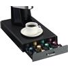 Navaris Cassetto Porta Capsule - Portacapsule Compatibile con Nespresso Vertuo - Contenitore 24x Capsule Macchina Espresso - Organizer e Supporto Macchine Caffè - Nero