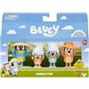 BlueY Figure 4-Pack, viaggio di famiglia, 2,5 pollici figure posizionabili, Bingo, Bandito e Peperoncino, con accessori,