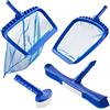 VEVOR Kit per la Pulizia della Piscina con 2 Spazzole Rimovibili 51 e 14 cm e 2 Retini per Skimmer, Set di Strumenti per Pulire le Piscine Interrate Fuori Terra per Foglie, Maglia Fine, Senza Pali