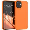 kwmobile Cover per Apple iPhone 12 mini Custodia - Back Case per Smartphone in Silicone TPU - Protezione Gommata - arancia fruttata