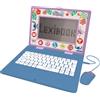 LEXIBOOK, Disney Stitch, Laptop bilingue ed educativo Inglese/Francese Giocattolo per Bambini, 170 attività da Imparare, Giocare e Musica, Schermo Grande, Blu/Viola, JC599Di1