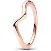 PANDORA Timeless Anello ondulato placcato in oro rosa 14k, 48