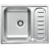 Respekta Riverside Lavello in acciaio inox/Lavello da incasso a 1 vasca da 61,5 x 50 cm/Lavello in acciaio inox con sgocciolatoio adatto a basi da 50 cm di larghezza