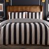 Laurence Llewelyn-Bowen - Copripiumino Festivo Circus Stripe - Matrimoniale (200 x 200cm) - Morbido raso di cotone 100% - 2 federe - Biancheria da letto a righe bianche e nere - Set di biancheria da
