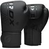 RDX Guantoni da Boxe Muay Thai e Allenamento, Maya Hide Pelle, KARA Combattimento Guanti da Sacco per Sparring, Sacchi Pugilato, Punzonatura, MMA Kick Boxing Gloves Uomo Donna, 8 10 12 14 16 18 oz