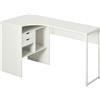 HOMCOM Scrivania angolare con 2 cassetti e 3 scomparti aperti, 120 x 60 x 74 cm, Bianco | Aosom Italy