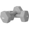 SPORTNOW Set di 2 manubri da 3 kg, design esagonale, antiscivolo, Grigio | Aosom Italy