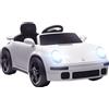 AIYAPLAY Auto elettrica per bambini, veicolo elettrico 12V, telecomando 2,4G, fari, musica, clacson, 103 x 55 x 44 cm, bianco | Aosom Italy