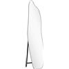 HOMCOM Specchio da Terra a Figura Intera senza Cornice con Forma Irregolare e Supporto 40x4x160 cm Nero e Argento | Aosom Italy