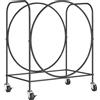 Outsunny Portalegna Metallico per Camino con Ruote, per Interno ed Esterno 51x30x60 cm Nero | Aosom Italy