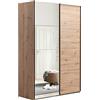 Composad | Armadio della Linea SYSTEMA, Armadio a 2 Ante Scorrevoli con Ante a Specchio, Camera da letto, (LxAxP) 150x223x67 cm, Colore Rovere Oak Mielato, Made in Italy