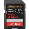 SanDisk 512GB Extreme PRO, scheda SDXC, fino a 280 MB/s, UHS-II Class 10 U3 V60