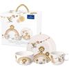 Villeroy & Boch - Boho kids 'Roar like a lion' Set di stoviglie per bambini 3 pezzi, Stoviglie per bambini in porcellana e posate in acciaio inossidabile, Multicolore