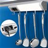 Bakaji Lampada Luce Sottopensile Cucina Multiuso 52cm Barra LED 10W 850lm Bianco Caldo 2700K con Doppia Presa Shucko + 2 USB + 5 Ganci Porta Stoviglie Faretto Slim per Mobili in Alluminio