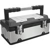 BIG RED Torin A5519BR - Cassetta portautensili portatile in acciaio inox e plastica, con serratura in metallo, scomparti multipli, coperchio trasparente e vassoi rimovibili, in acciaio inox/nero
