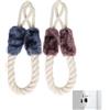 TICKLELY Set Di 2 Corde Porta Fermaporta Corda Porta Paracolpi Maniglia Porta Protezione Porta Protezione Dita Per Animali Domestici E Bambini (Marrone, Bianco)
