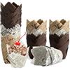Ouxayapl 200 Pezzi Pirottini per Muffin Carta Tulipano,Dimensioni Standard, Naturale & Non Sbiancata, Pirottini per Muffin per Matrimoni/Feste/Natale/Compleanni/Pasticeria (C)