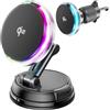 GuMosh Qi2 15W Caricatore Wireless Auto Magsafe con Ventola di Raffreddamento, [Caricatore Rapido Refrigerante con Luci RGB] Supporto Magnetico Telefono Wireless Auto Compatibile con iPhone 17/16/15/14/13/12
