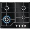 Electrolux EGM6343YAK Piano Cottura a Gas in Vetro Temperato 4 Fuochi Griglie in Ghisa SpeedBurner Bruciatore Tripla Corona 60 cm Nero