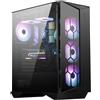 Msi MPG GUNGNIR 110R Mid-Tower Case PC Gaming (nero, 4 x 120 mm Ventole ARGB, USB 3.2 Gen2 Type-C, Pannello in vetro temperato, Filtro antipolvere magnetico, Mystic Light RGB, ATX, m-ATX, Mini-ITX)