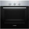 Bosch HBF011BR0 Serie 2 - Forno da incasso elettrico multifunzione, 66 L, Classe A, 5 funzioni di cottura, HotAir 3D, Acciaio inox