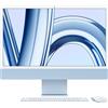 Apple iMac con Chip M3 CPU 8-core GPU 8-core Display Retina 4.5K 24'' 8Gb Hd 256Gb SSD Accessori in Tinta Color Azzurro