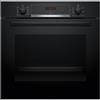 Bosch Serie 4 HBA534BB3 Forno elettrico da incasso 71 Litri Classe A+ EcoClean per parete posteriore Display digitale LED rosso Manopole a scomparsa push-pull, 7 funzioni 60 cm Nero