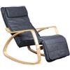 BellaHome Sedia a dondolo diana in legno con cuscini grigi 67x127x90 cm