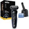 Braun Serie 5 Rasoio Elettrico Barba, Wet&Dry, Regolabarba Uomo, Rasoio Barba, 50 min Di Utilizzo, Stazione SmartCare 4in1, Senza Fili, 100% Impermeabile, Regolabarba Braun, 52-B7000CC, Blu