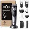 Braun Regolabarba Uomo Series 9, Rasoio Elettrico Barba Braun, +11 Strumenti Da Barbiere, Lama ProBlade Affilata A Vita, 180 Min, Selettore Di Precisione Con 52 Lunghezze, Impermeabile, BT9545, Cromo