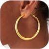 GoldChic - Orecchini a cerchio da donna in acciaio con placca oro nero, grande e piccolo anello per le orecchie, ragazza, Hop Earrings in acciaio inox, diametro 30/40/50/60/80/100 mm, gioiello regalo