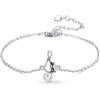 ONEFINITY Braccialetto di gatto nero in argento sterling 925 con nota musicale, regalo per le donne