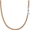 Viwind Collana in pelle in argento 925, con chiusura intrecciata, in similpelle, larghezza 2,5 mm, per ciondoli, 45 - 60 cm, a scelta