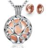 EUDORA Harmony Ball EUDORA Collana con urna di cenere Crea dalle ceneri Crea dalle ceneri con ciondoli in oro rosa con sfere di frassino Collana ricordo per regalo commemorativo, 61 cm