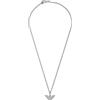 Emporio Armani Collana da uomo in acciaio inossidabile con chiusura a moschettone, Argento chiaro